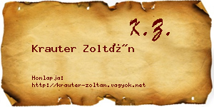 Krauter Zoltán névjegykártya
