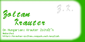 zoltan krauter business card